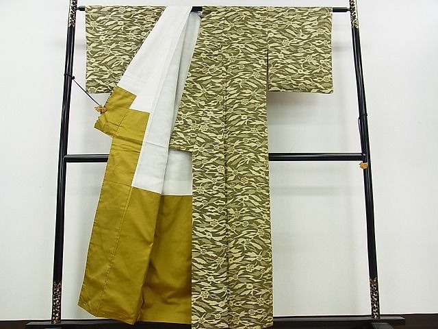 平和屋着物■上質な紬 草花文 逸品 DAAF0317mz