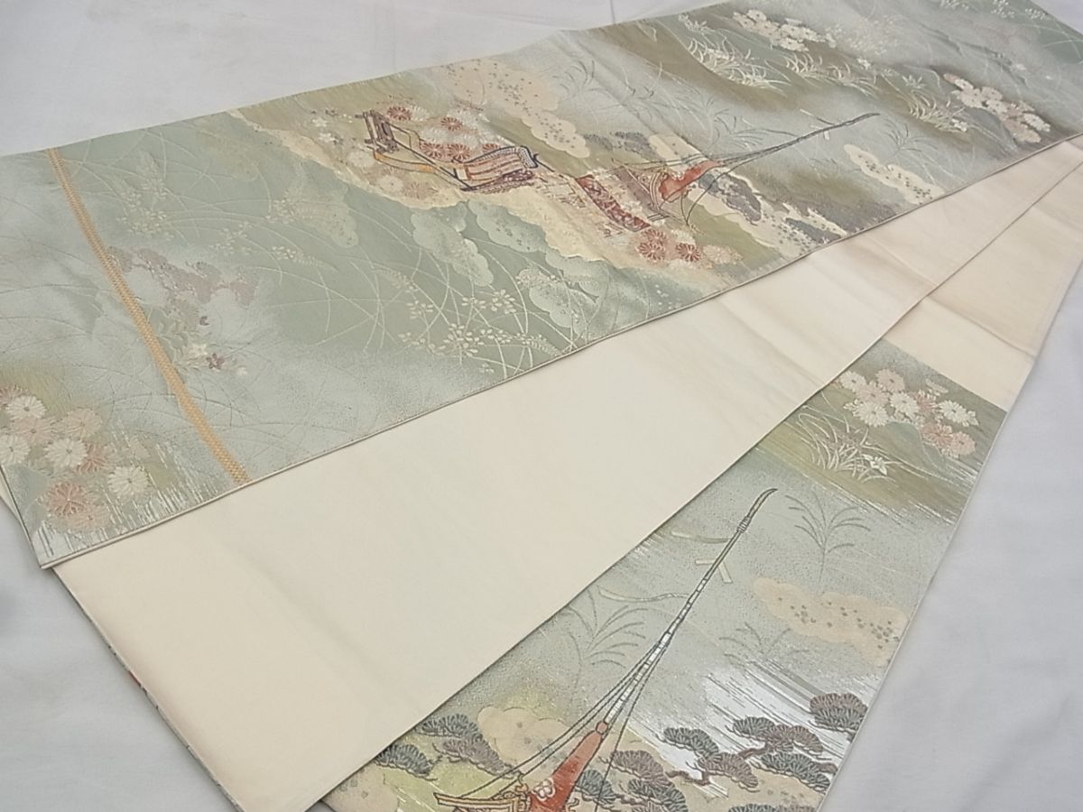 平和屋着物◎六通柄袋帯 唐織 万葉古典 金銀糸 逸品 BAAG5031ns