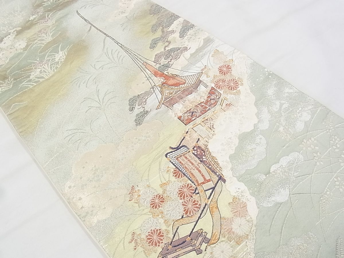 平和屋着物◎六通柄袋帯 唐織 万葉古典 金銀糸 逸品 BAAG5031ns