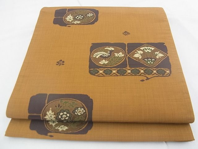 平和屋着物◎六通柄袋帯 花鳥文 逸品 BAAF7889ph