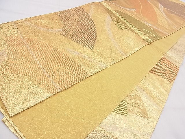 平和屋着物◎佐賀錦 六通柄袋帯 地紙流し 金糸 逸品 BAAF5358th