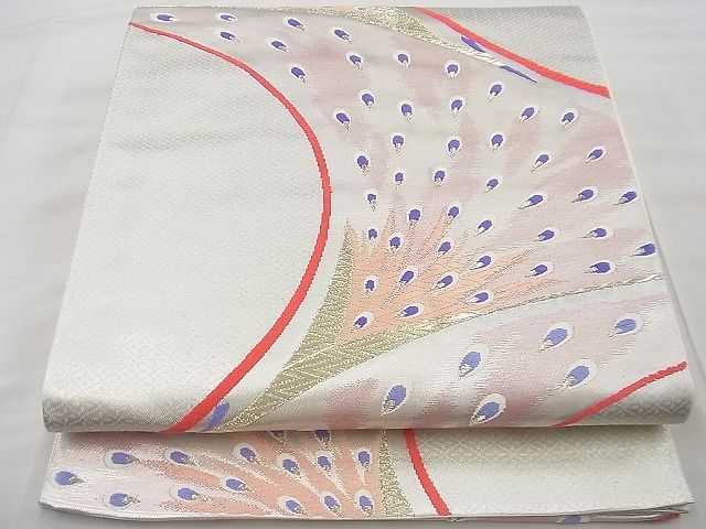 平和屋着物◎六通柄袋帯 唐織 孔雀羽根 金糸 逸品 BAAG4441th