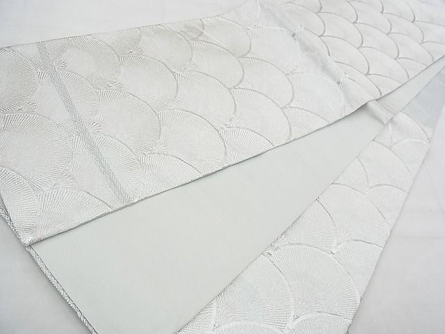 平和屋着物◎六通柄袋帯 唐織 松葉青海波 銀糸 逸品 BAAG4488th