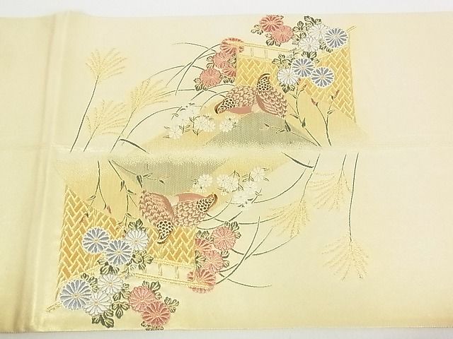 平和屋着物■六通太鼓柄袋帯 唐織 風景花鳥文 金糸 引箔 逸品 DAAF8142sa