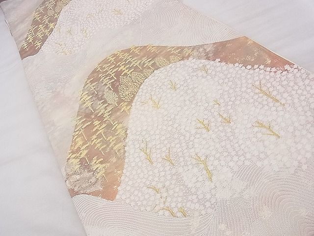 平和屋着物◎六通柄袋帯 遠山樹林文 金糸 逸品 BAAF7532wk