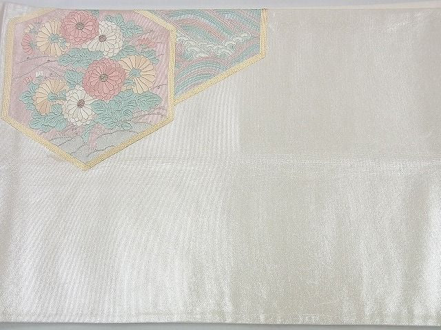 平和屋着物◎太鼓柄袋帯 刺繍 亀甲花文 逸品 BAAF7544wk