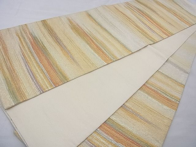 平和屋着物◎六通柄袋帯 霞文 金銀糸 逸品 BAAG1673cm