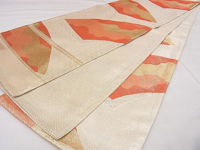 平和屋着物◎佐賀錦織 六通柄袋帯 地紙重ね 金糸 逸品 BAAG0022if