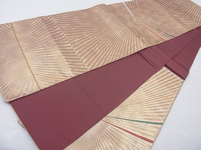 平和屋着物◎六通柄袋帯 斜縞 金銀糸 逸品 BAAG1658cm