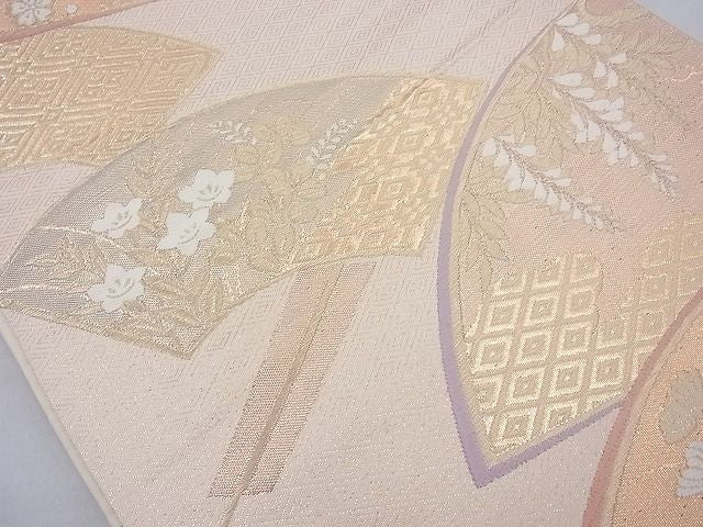 平和屋着物◎六通柄袋帯 唐織 地紙秋草文 金糸 逸品 BAAG1676cm