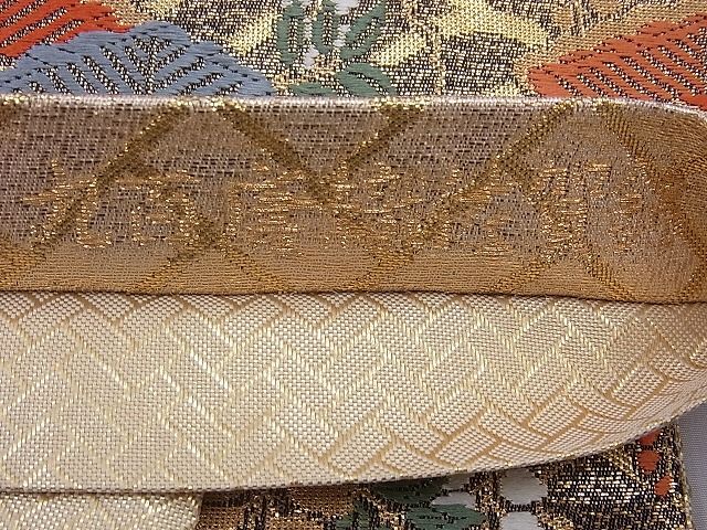 平和屋着物◎佐賀錦 六通柄袋帯 九百唐織 承翔能衣文 金糸 逸品 BAAG1689cm