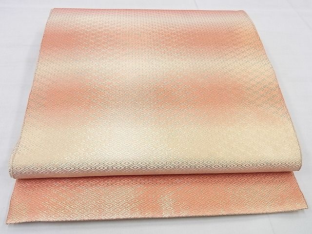 平和屋着物◎佐賀錦 六通柄袋帯 菱形文様 金糸 逸品 BAAG0079if