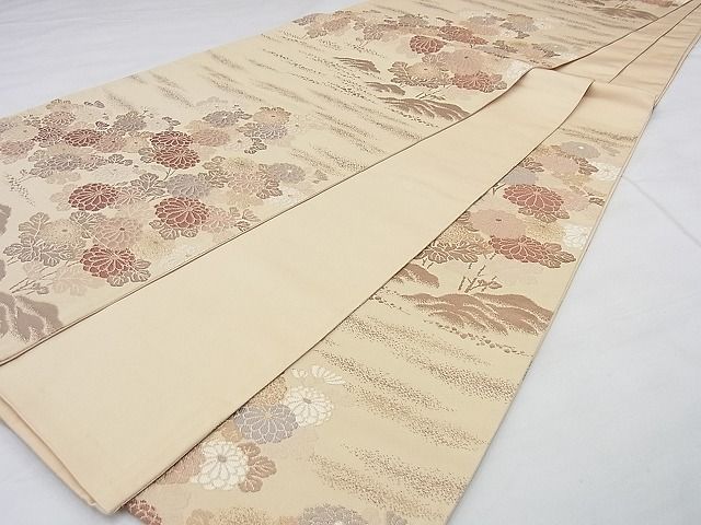 平和屋着物◎六通柄袋帯 菊水文 金糸 逸品 BAAG0062if