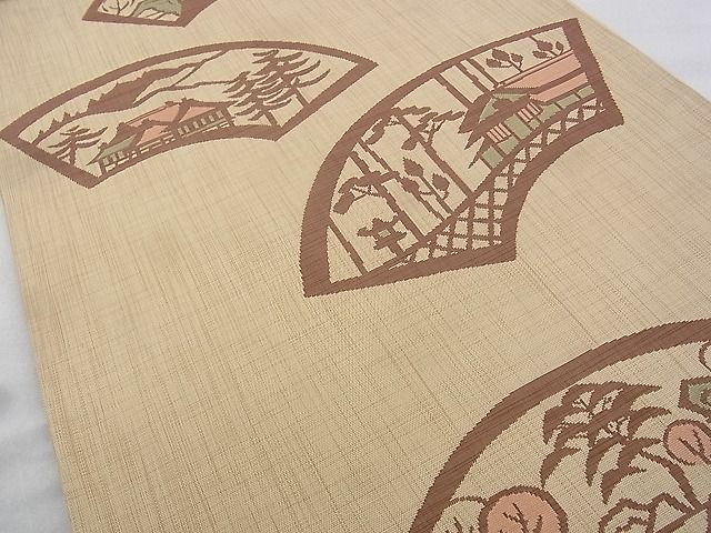 平和屋着物◎六通柄袋帯 地紙風景文 逸品 BAAF2182iy