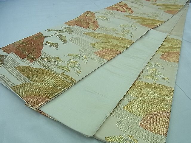 平和屋着物◎六通柄袋帯 浜松文 金糸 逸品 BAAF2183iy