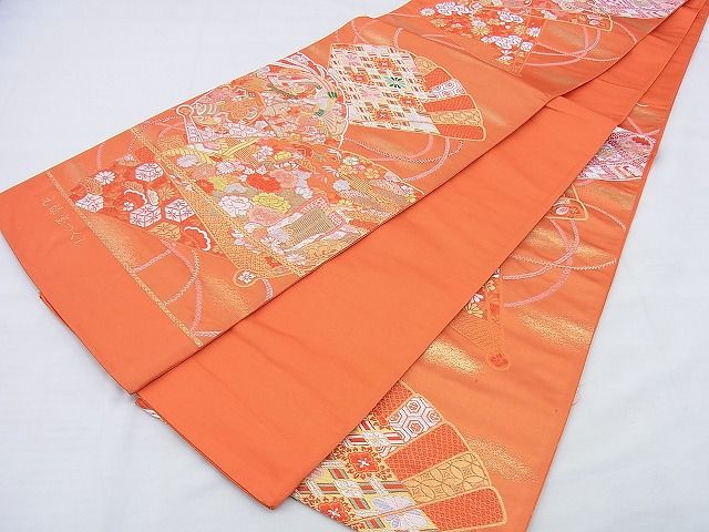 平和屋着物◎六通柄袋帯 唐織 元緑宝づくし 金銀糸 逸品 BAAG0481jm
