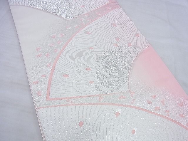 平和屋着物◎六通柄袋帯 唐織 乱菊 銀糸 逸品 未使用 BAAG0536jm