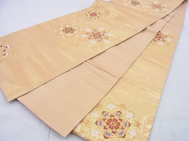 平和屋着物◎六通柄袋帯 唐織 宝相華 金糸 逸品 BAAG5804jm