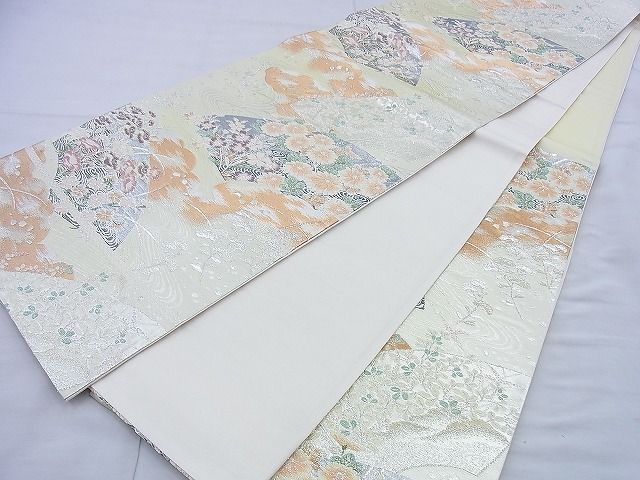 平和屋着物◎六通柄袋帯 唐織 春秋麗華文 金銀糸 逸品 BAAG0596jm