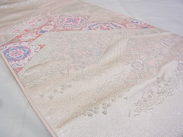 平和屋着物◎六通柄袋帯 唐織 柳松散華文 銀糸 逸品 BAAG0131if