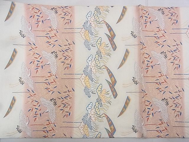 平和屋着物◎西陣 太鼓柄袋帯 飛鶴柳浜松文 金糸 逸品 BAAG0170if