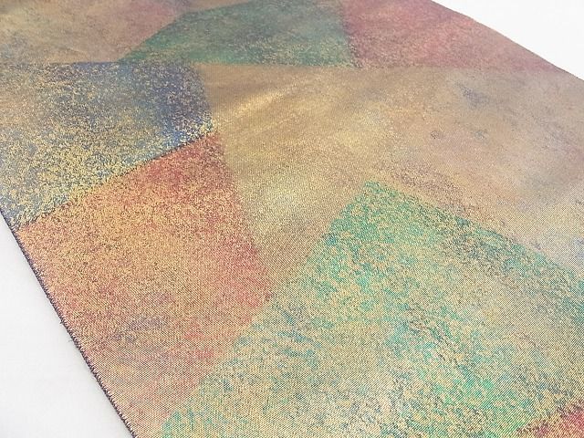 平和屋着物◎六通柄袋帯 切嵌文様 金彩 引箔 逸品 BAAG3395xa
