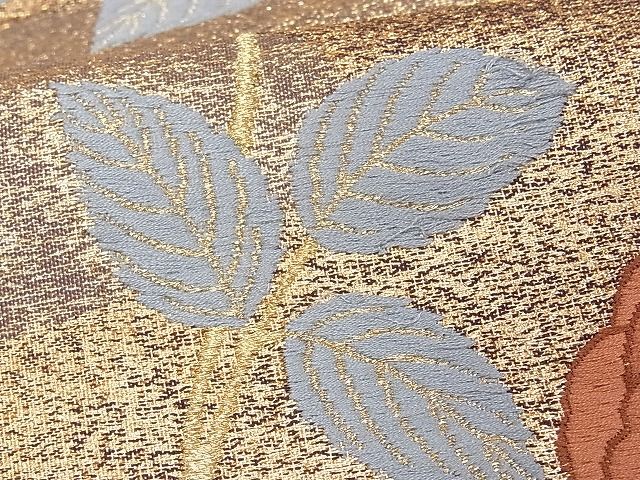 平和屋着物■六通柄袋帯 唐織 枝花文 金糸 逸品 CAAG0110fb