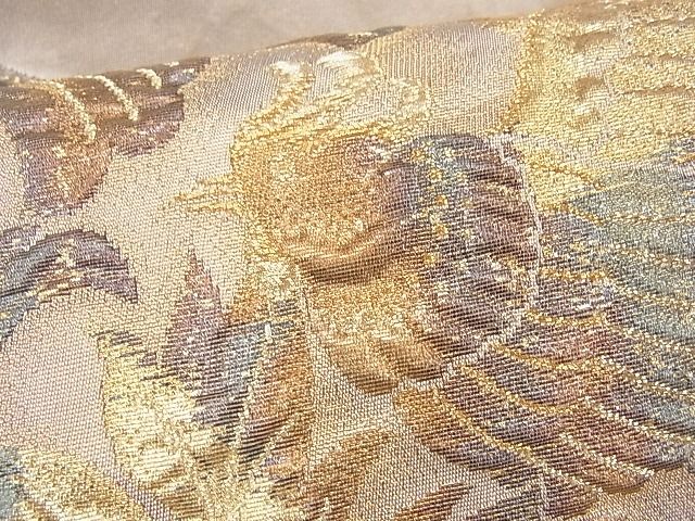 平和屋着物■太鼓柄袋帯 ふくれ織 鳳凰花文 金糸 逸品 CAAG0107fb