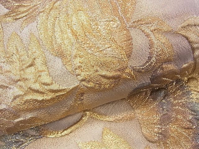 平和屋着物■太鼓柄袋帯 ふくれ織 鳳凰花文 金糸 逸品 CAAG0107fb