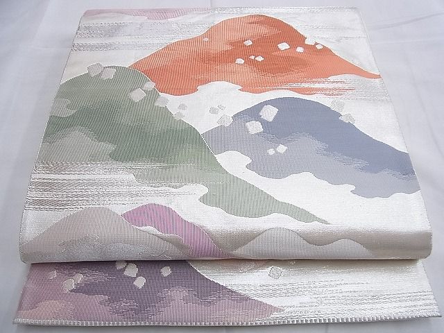 平和屋着物◎六通柄袋帯 秀峯朝霞 銀糸 逸品 BAAG4101du
