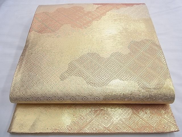 平和屋着物◎佐賀錦 両面六通柄袋帯 道長吉祥文 金糸 逸品 BAAG4143du