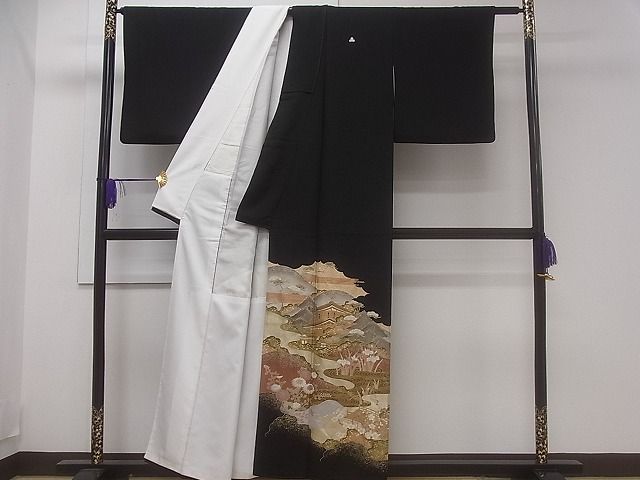 平和屋着物■豪華黒留袖 京名所風景文 金彩 逸品 CAAF5348ev