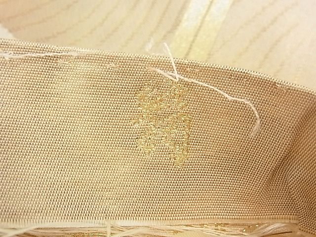 平和屋着物◎西陣の名門 本家加納 六通柄袋帯 色紙立波花唐草文 金糸 逸品 CAAE9821yk