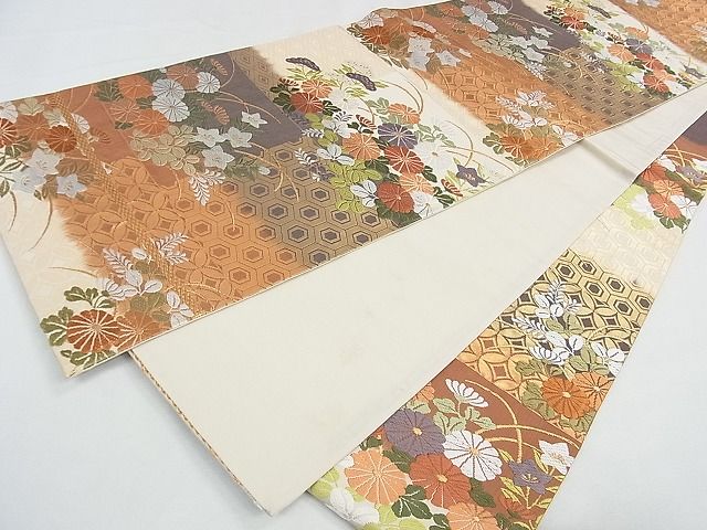 平和屋着物◎六通柄袋帯 唐織 有職能衣文 金糸 逸品 CAAE9841yk