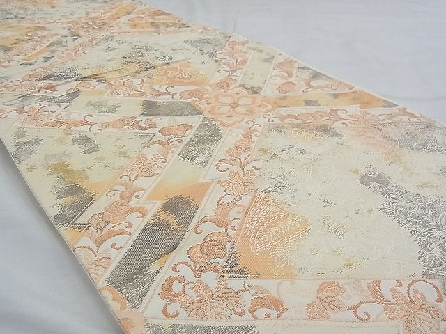 平和屋着物◎六通柄袋帯 松皮菱花文 金糸 逸品 BAAF2006iy