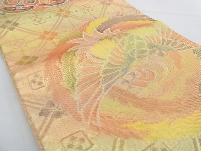平和屋着物◎佐賀錦 六通柄袋帯 正倉院鳳凰花文 金銀糸 逸品 BAAF2009iy