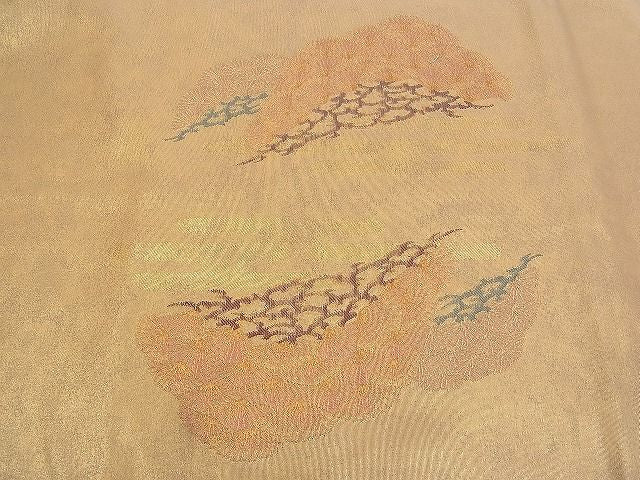 平和屋着物◎太鼓柄袋帯 寿松錦繍文 都路金錦 逸品 BAAF2021iy