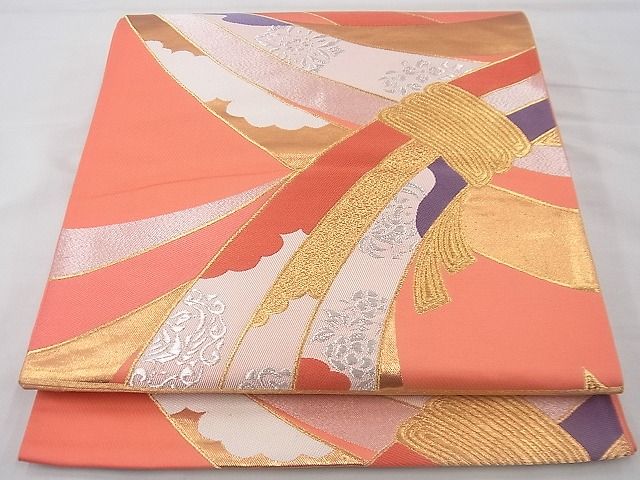 平和屋着物◎六通柄袋帯 唐織 束ね熨斗吉祥文 金銀糸 逸品 BAAF2102iy