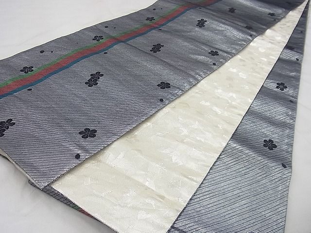 平和屋着物◎全通柄袋帯 舞花文 銀糸 逸品 BAAF2108iy