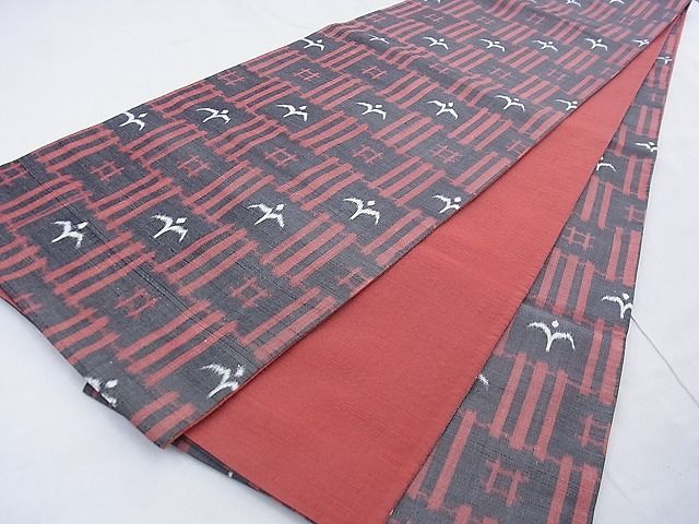 平和屋着物◎全通柄袋帯 絣文様 逸品 BAAF2120iy