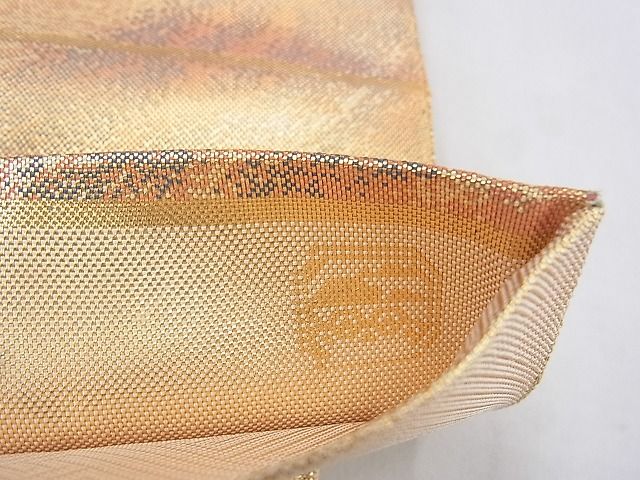 平和屋着物◎佐賀錦 六通柄袋帯 観世 金糸 落款あり 逸品 BAAF2170iy