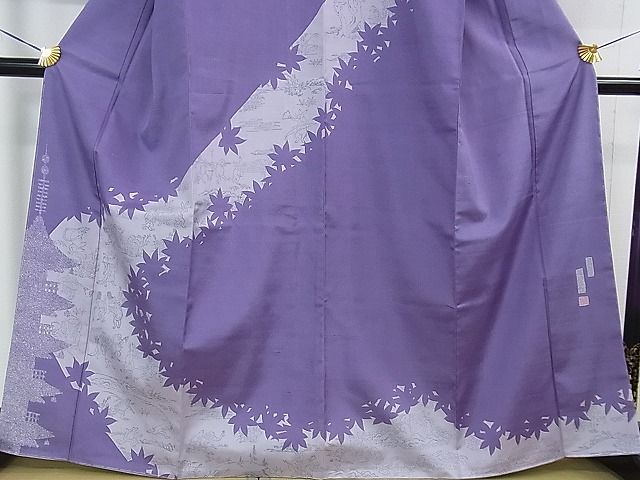 平和屋本店●極上 手彫木版染 佐伯武晴 訪問着 紬地 鳥獣戯画 やまと金ラベル 逸品 未使用 DZAA1447kh4