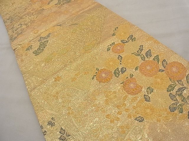 平和屋着物◎六通柄袋帯 唐織 裂型光彩文 金糸 逸品 BAAH0009ow