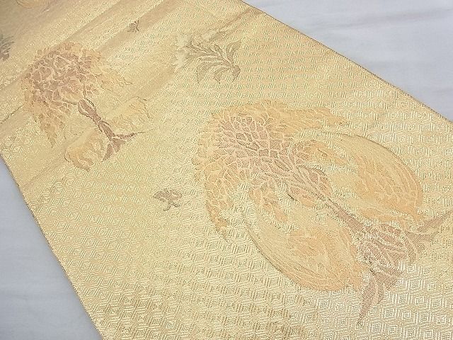 平和屋着物◎佐賀錦 六通柄袋帯 花樹双鳳双羊文 金糸 逸品 BAAH0137ow