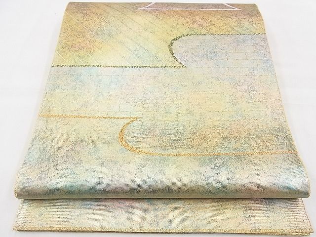平和屋着物◎佐賀錦 六通柄袋帯 エ霞文様 金糸 引箔 逸品 BAAG3137kj