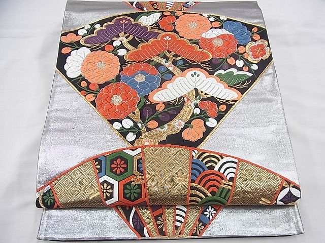 平和屋着物◎六通柄袋帯 唐織 重陽佳節文 黒地 金銀糸 逸品 BAAG1360fk