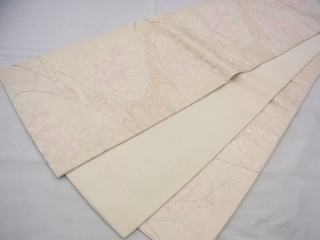 平和屋着物◎六通柄袋帯 唐織 流水枝梅文 金銀糸 逸品 BAAG7948fk