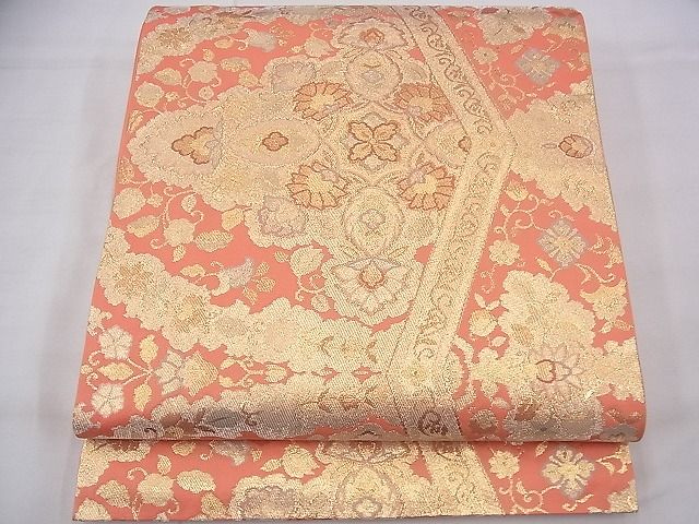 平和屋着物◎六通柄袋帯 宝相華 金糸 逸品 BAAG7810fk