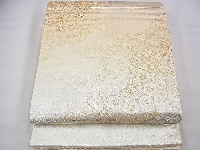 平和屋着物◎六通柄袋帯 蜀江道長文様 金銀糸 箱付き 逸品 BAAG7843fk