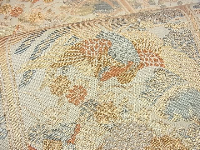 平和屋着物◎六通柄 本袋帯 鳳凰天井花文 彩飾二重箔 逸品 BAAG8018fk